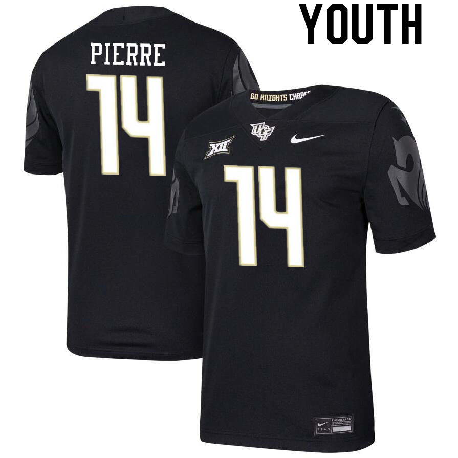 Youth #14 Jesiah Pierre UCF Knights Big 12 Conference College Football Jerseys Stitched-Black